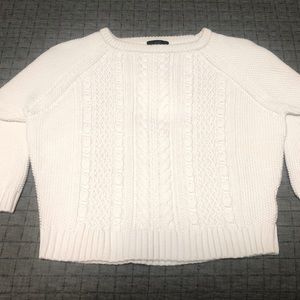 Cropped cable knit cotton J. Crew sweater